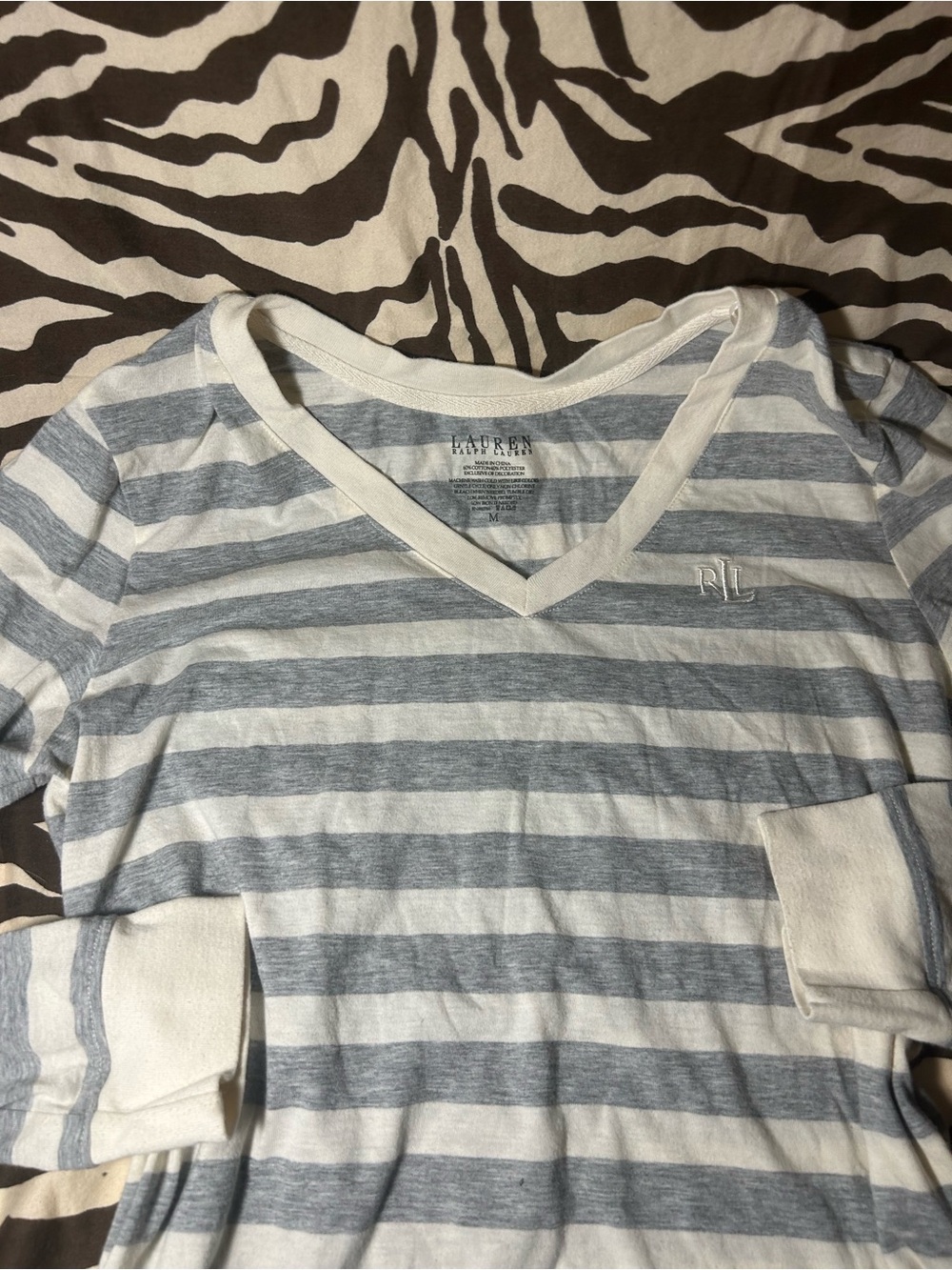 Lauren Ralph Lauren striped long sleeve sleep dress - Picture 2 of 3